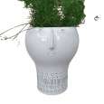 Macetero cerámica cara blanco. Las Tres Hojas Verdes®. Plantas para decorar, plantas para regalar.  Viveros González. Marbella.